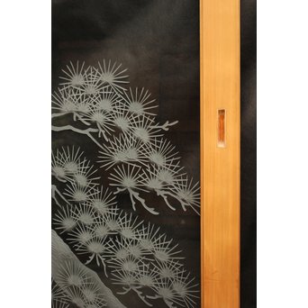 鶴松 エッチングガラス戸 4枚1組　GD1091 