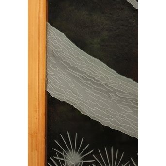 鶴松 エッチングガラス戸 4枚1組　GD1091 