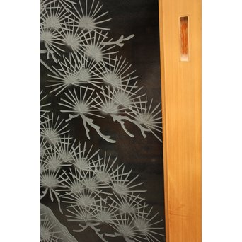 鶴松 エッチングガラス戸 4枚1組　GD1091 