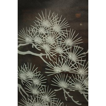 鶴松 エッチングガラス戸 4枚1組　GD1091 