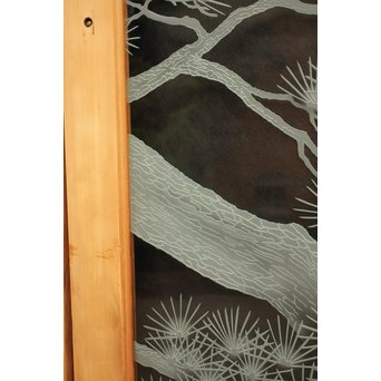 鶴松 エッチングガラス戸 4枚1組　GD1091 