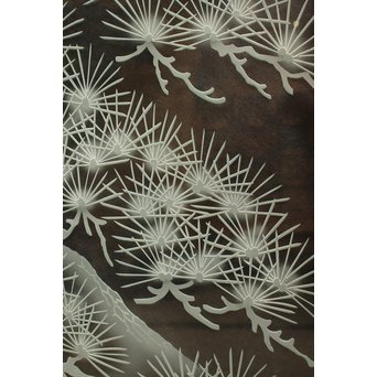 鶴松 エッチングガラス戸 4枚1組　GD1091 