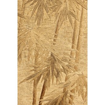 明治刺繍画 竹林水禽図　U001 