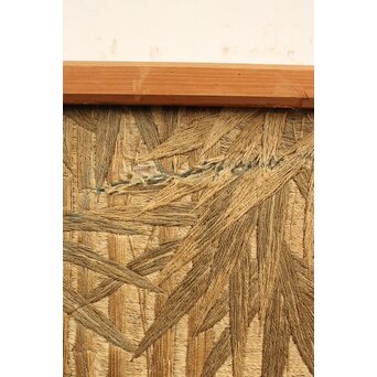 明治刺繍画 竹林水禽図　U001 