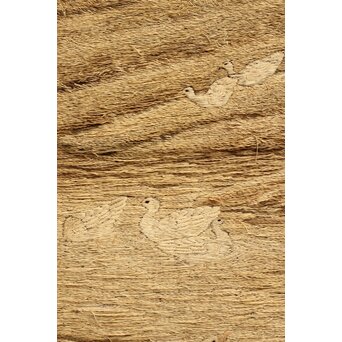 明治刺繍画 竹林水禽図　U001 