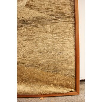 明治刺繍画 竹林水禽図　U001 