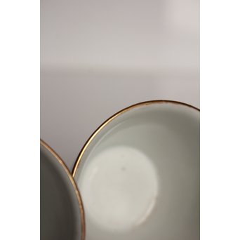 乾山欽製 山水楼閣図 染付金彩煎茶碗 5客　P008 