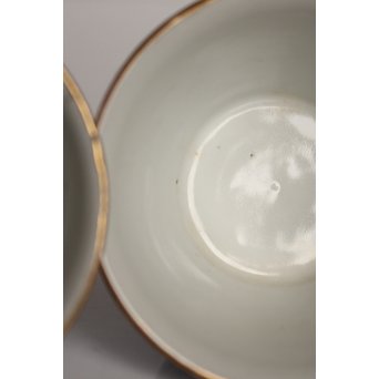 乾山欽製 山水楼閣図 染付金彩煎茶碗 5客　P008 