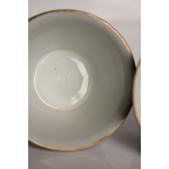 乾山欽製 山水楼閣図 染付金彩煎茶碗 5客　P008 