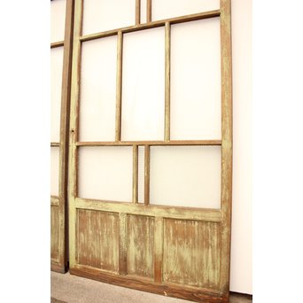 シャビーアンティークガラス戸 2枚1組　D168 