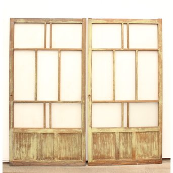 シャビーアンティークガラス戸 2枚1組　D168