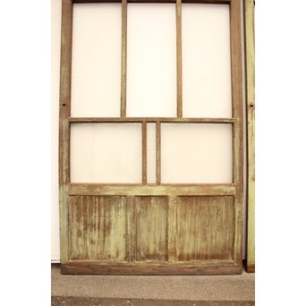 シャビーアンティークガラス戸 2枚1組　D168 