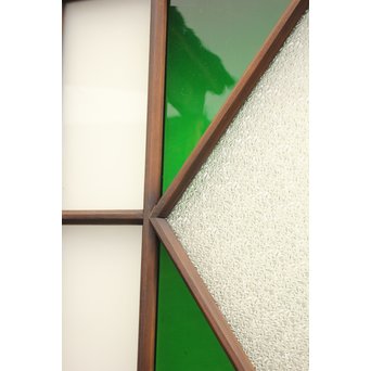 ダイアカット緑色ガラス戸 2枚1組　GD1099 