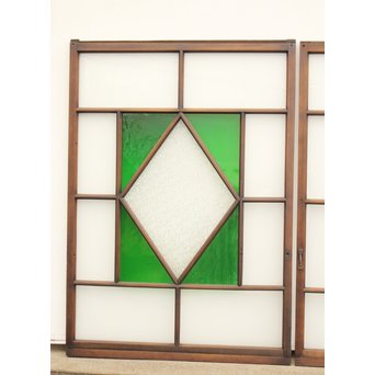 ダイアカット緑色ガラス戸 2枚1組　GD1099 