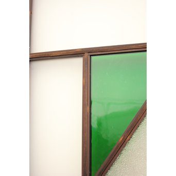 ダイアカット緑色ガラス戸 2枚1組　GD1099 