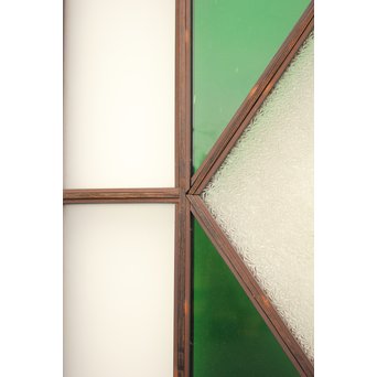 ダイアカット緑色ガラス戸 2枚1組　GD1099 