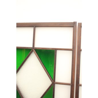 ダイアカット緑色ガラス戸 2枚1組　GD1099 