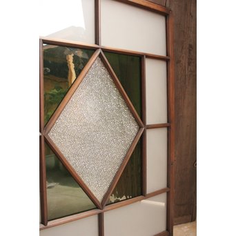 ダイアカット緑色ガラス戸 2枚1組　GD1099 