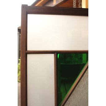 ダイアカット緑色ガラス戸 2枚1組　GD1099 