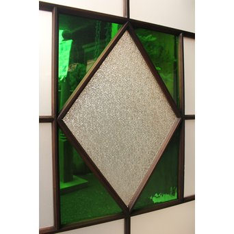 ダイアカット緑色ガラス戸 2枚1組　GD1099 
