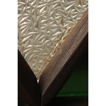 ダイアカット緑色ガラス戸 2枚1組　GD1099 クラック補修部分