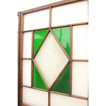 ダイアカット緑色ガラス戸 2枚1組　GD1099 