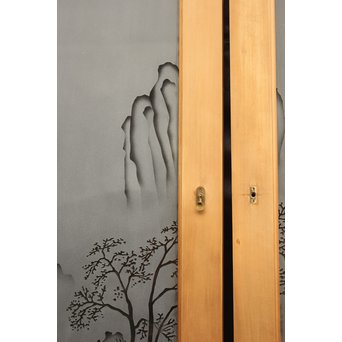 山水図 エッチングガラス戸 4枚1組　GD1101 