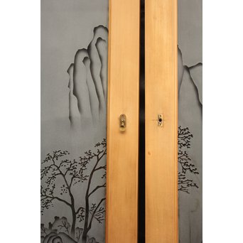 山水図 エッチングガラス戸 4枚1組　GD1101 