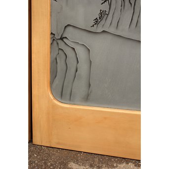 山水図 エッチングガラス戸 4枚1組　GD1101 