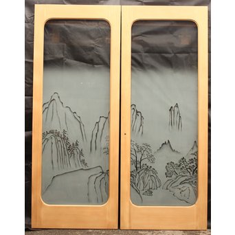 山水図 エッチングガラス戸 4枚1組　GD1101 CD裏面