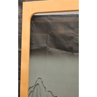 山水図 エッチングガラス戸 4枚1組　GD1101 