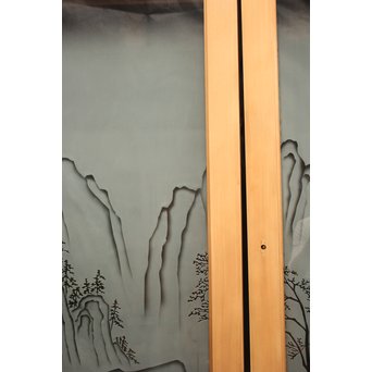 山水図 エッチングガラス戸 4枚1組　GD1101 