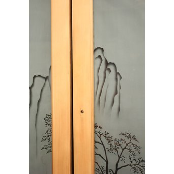 山水図 エッチングガラス戸 4枚1組　GD1101 