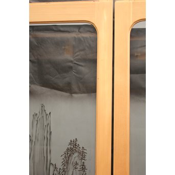 山水図 エッチングガラス戸 4枚1組　GD1101 