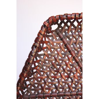 人間国宝 飯塚小玕斎 六角竹編籠　U009 