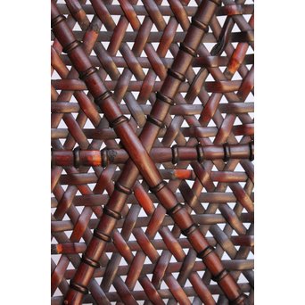 人間国宝 飯塚小玕斎 六角竹編籠　U009 