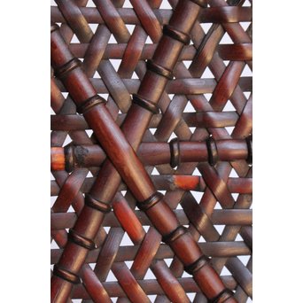 人間国宝 飯塚小玕斎 六角竹編籠　U009 