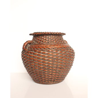 二代 飯塚鳳斎 竹花籠　U011