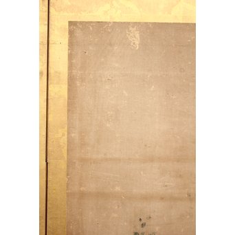 倣 俵屋宗達[伊年印] 草花図 時代屏風一双　Z010 