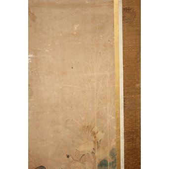 倣 俵屋宗達[伊年印] 草花図 時代屏風一双　Z010 