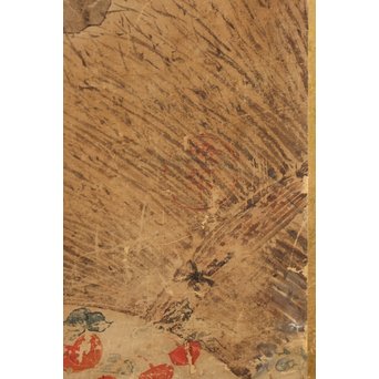 倣 俵屋宗達[伊年印] 草花図 時代屏風一双　Z010 