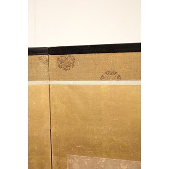 倣 俵屋宗達[伊年印] 草花図 時代屏風一双　Z010 