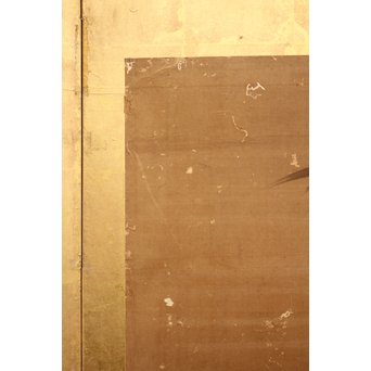 倣 俵屋宗達[伊年印] 草花図 時代屏風一双　Z010 