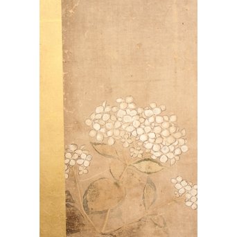 倣 俵屋宗達[伊年印] 草花図 時代屏風一双　Z010 