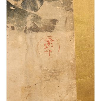 倣 俵屋宗達[伊年印] 草花図 時代屏風一双　Z010 