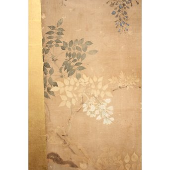 倣 俵屋宗達[伊年印] 草花図 時代屏風一双　Z010 