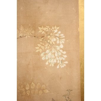 倣 俵屋宗達[伊年印] 草花図 時代屏風一双　Z010 