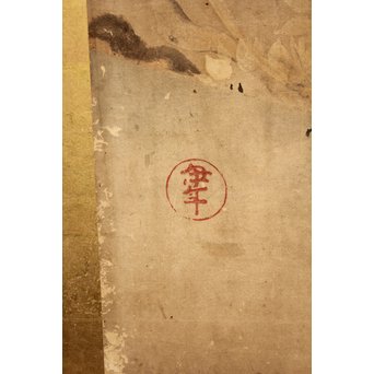 倣 俵屋宗達[伊年印] 草花図 時代屏風一双　Z010 