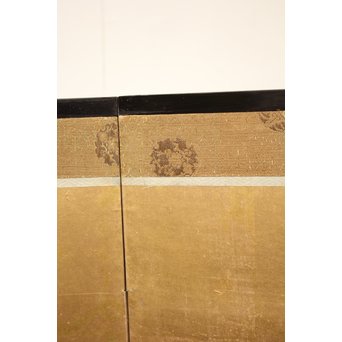 倣 俵屋宗達[伊年印] 草花図 時代屏風一双　Z010 