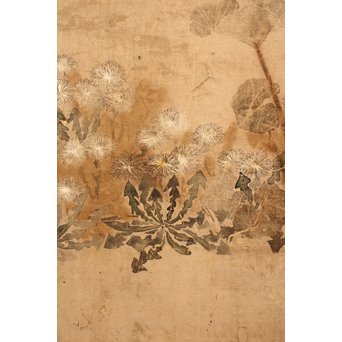 倣 俵屋宗達[伊年印] 草花図 時代屏風一双　Z010 